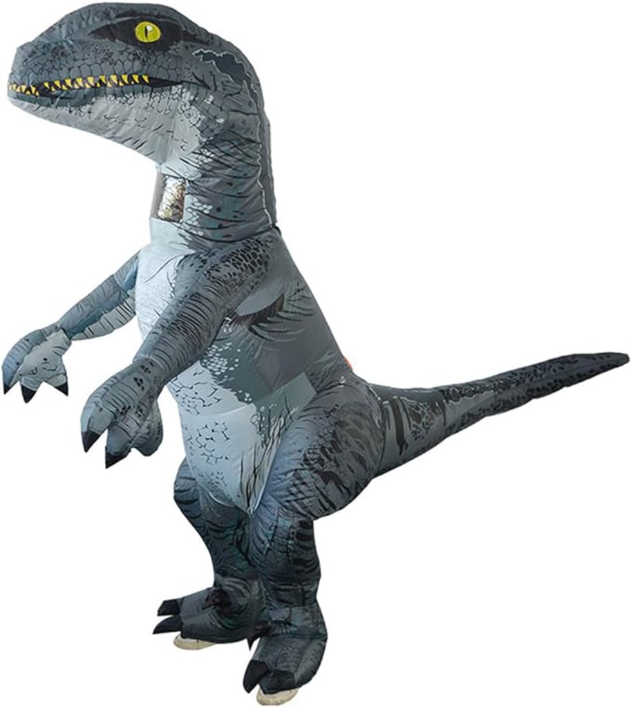 Party Hoot Inflatable Adult Velociraptor Dinosaur Costume Unisex Halloween
https://www.amazon.com/Inflatable-Velociraptor-Dinosaur-Waterproof-Polyester/dp/B0BTDXQCH4/